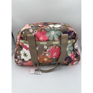 LeSportsac Sidney Overnighter Travel Tote Bag Blissful Pink Floral NWT